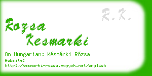 rozsa kesmarki business card