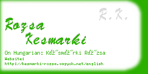 rozsa kesmarki business card